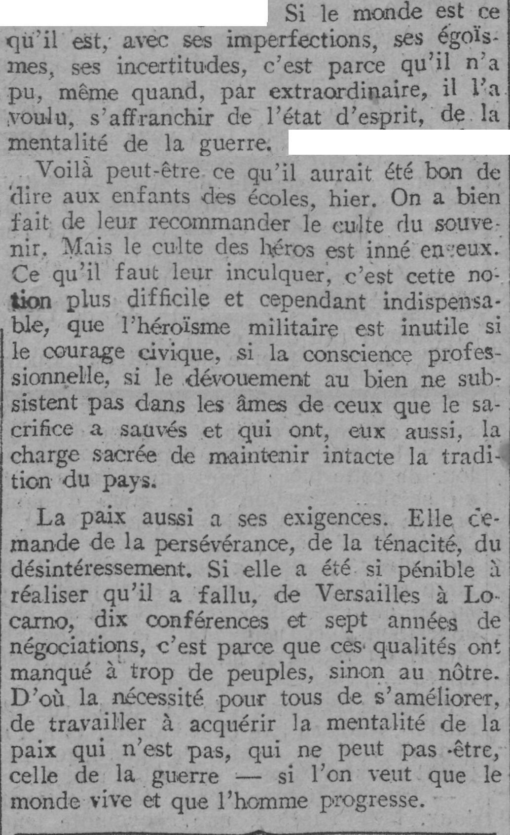 LHomme libre 1925 11 11 réflexion sept ans après
