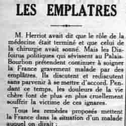 v La Justice 1925 11 15  l'emplâtre - Les Diafoirus politiques qui sévissent au Palais- Bourbon