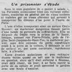 v Le Petit journal illustré 1925 11 15 02 nos gravures évasion d'un fourgon cellulaire