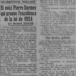 v Paris soir 1925 11 15 01 Pierre Dormoy défend  la loi de 1924