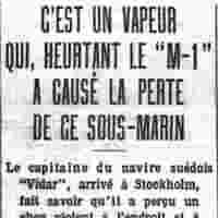 Le Petit Parisien 1925 11 22 naufrage du sous-marin "M I"