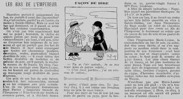 Le Pêle mêle 1925 11 22 02 les bas de l'empereur Napoléon