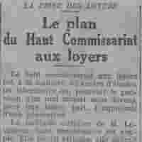 Paris soir 1925 11 22 02 crise du logement Levasseur Haut Commissaire au logement