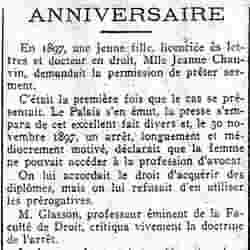 Journal des débats 1925 11 29 Jeanne Chauvin avocate