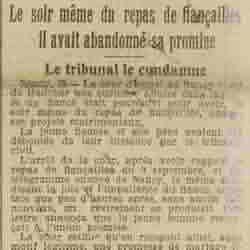 Le Grand écho du Nord 1925 11 29  abandon de sa promise, fiançailles rompues