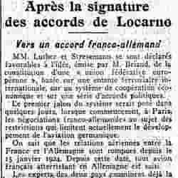 v Journal des débats 1925 12 06 Après Locarno, accord franco allemand