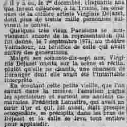 v La Presse 1925 12 06 Cinquantenaire de la mort de Virginie Dejazet