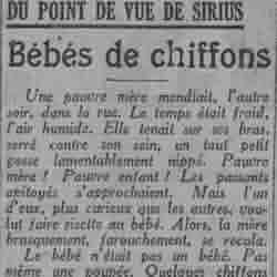 Paris soir 1925 12 06 Le pint de vue de Sirius Bébés de chiffon par Victor Méric