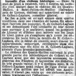 v Le Temps 1925 12 13 04 incendie au chateau de Mailloc (14)