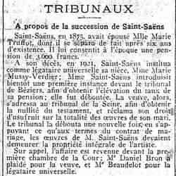 Journal des débats 1925 12 20 04  tribunaux La succession de Saint-Saëns