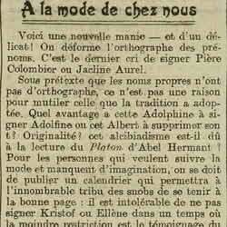 L'Oeuvre 1925 12 20 Sous prétexte que les noms propres n'ont pas d'orthographe