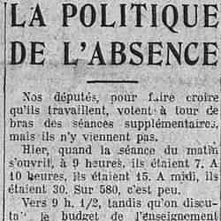 LÉcho de Paris 1925 12 20  politique de labsence