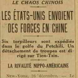v Excelsior 1925 12 27 Les États-Unis envoient des forces en Chine