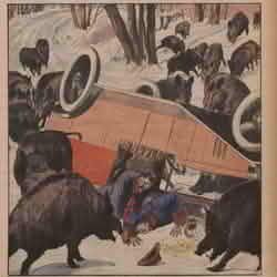 v Le Petit journal illustré 1925 12 27 Attaqués par des sangliers