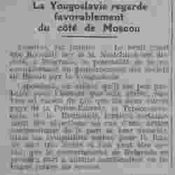  L'Homme libre 1926 01 03 La Yougoslavie regarde favorablement. du côté de Moscou