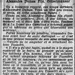  L'Intransigeant 1926 01 03 Alexandre Dumas Fils, Collectionneur et le peintre Octave Tassaërt 