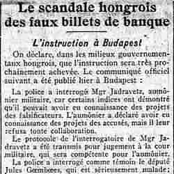  Journal des débats 1926 01 10 Le scandale hongrois des faux billets de banque