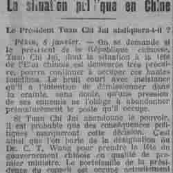 v LHomme libre 1926 01 10 La situation politique en Chine . Le président abdiquera-t-il ?