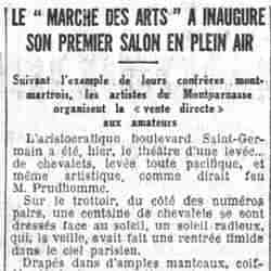 Le Petit Parisien 1926 01 10 Le "marché des arts" a inauguré son premier salon en plein air