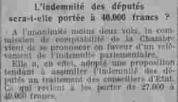 v LHomme libre 1926 01 17 indemnités des députés