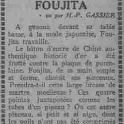 v Paris soir 1926 01 17 Foujita travaille à genoux devant sa table basse