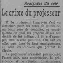 v Paris soir 1926 01 17 Le crime du professeur - araignées du soir Bernard Gervaise