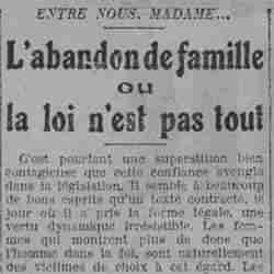 v Paris soir 1926 01 21 L'abandon de famille ou la loi n'est pas tout