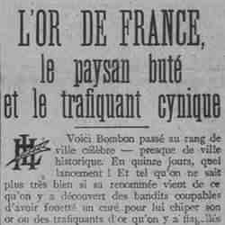 v LHomme libre 1926 01 24 L'or de France, le paysan buté et le trafiquant cynique