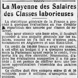 v La Presse 1926 01 24 La moyenne des salaires des classes laborieuses