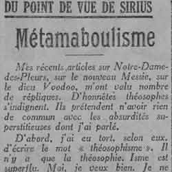 Paris soir 1926 01 24 Le Métamaboulise, un néologisme de Victor Méric