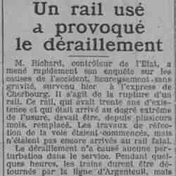 Paris soir 1926 01 24 L'accident de Bois-Colombes: Un rail usé a provoqué le déraillement</div></div>
