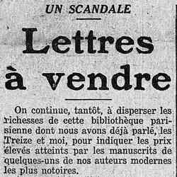 L'Intransigeant 1926 01 31Lettres intimes à vendre, un scandale !