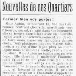 v Le Funi 1926 01 31 Nouvelles de nos quartiers. Les faits divers du quartier de Belleville
