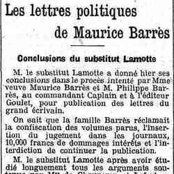 Le Gaulois 196 01 31  Les lettres politiques de Maurice Barrès