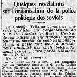v Le Matin 1926 01 31 Quelques révélations sur l'organisation de la police politique des soviets
