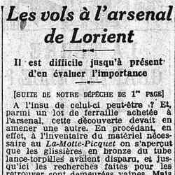 Le Matin 1926 01 31 01 Vols à l'arsenal de Lorient (suite)
