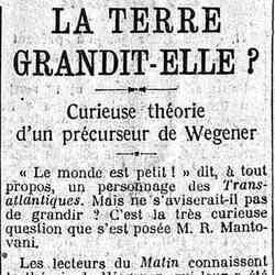 Le Matin 1926 01 34 04 La Terre grandit elle ?
