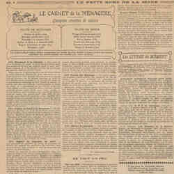 Le Petit écho de la mode Les recettes hebdomadaires du Grillon du foyer et de La Bignole