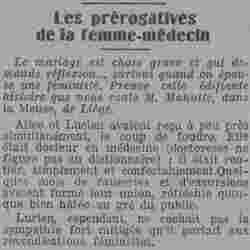 LHomme libre 1926 02 07 Les prérogatives de la Femme médecin