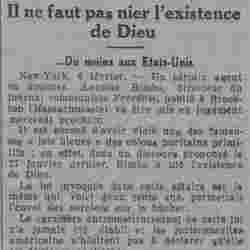 La Lanterne 1926 02 07 Aux Etats-Unis, il ne faut pas nier l'existence de Dieu