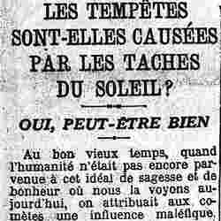 Le Matin 1926 02 07 Les tempêtes sont-elles causées par les taches du soleil