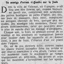 Le Petit journal illustré 1926 02 07 Un manège d'avions s'effondre sur la foule à Valence en Espagne