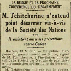 L'Oeuvre 1926 02 14 La Russie et la prochaine conférence du désarmement