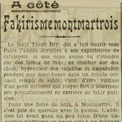L'Oeuvre 1926 02 14 Le fakir Tarah Bey s'est pris de querelle avec le patron dans une boîte de nuit