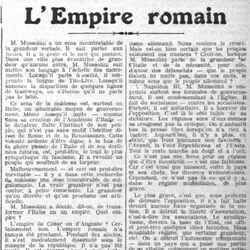 La Justice 1926 02 14 Empire romain