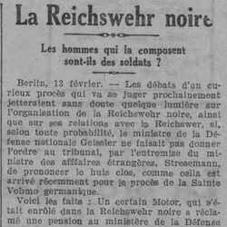 La Lanterne 1926 02 14 La Reichswehr noire
