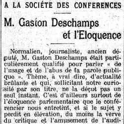 Le Gaulois 1926 02 14 02 éloquence et politique