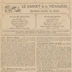 Le Petit écho de la mode 1926 02 14 Les recettes hebdomadaires du Grillon du foyer et de La Bignole