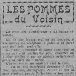 La Lanterne 1926 02 21 La crise des domestiques a de beaux résultats... :Un peu d'humour avec la rubrique "Les pommes du voisin"