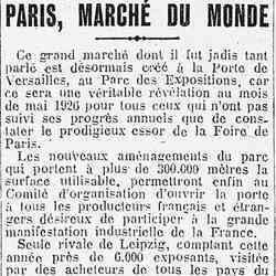 LHumanité 1926 02 28 Paris marché du monde, les affaires se traitent à la Foire de Paris.